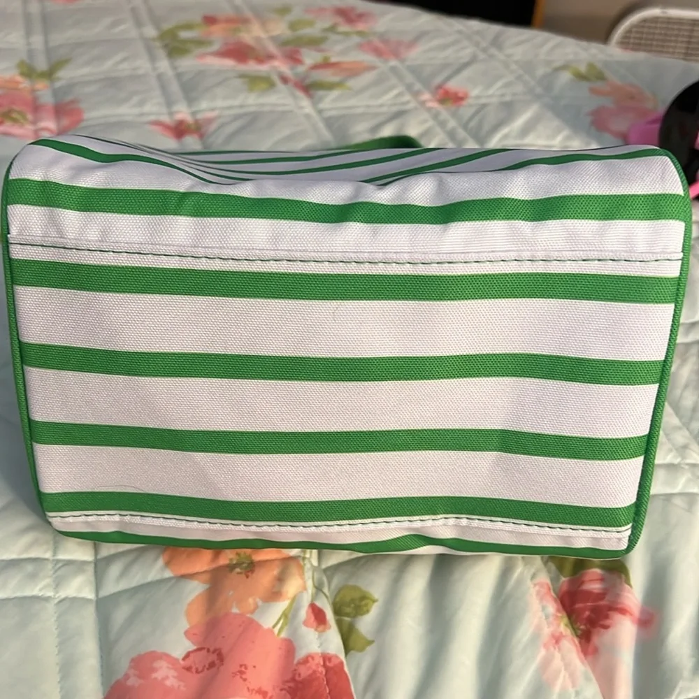 Kate Spade Green and White Striped Tote - Picture 7 of 7